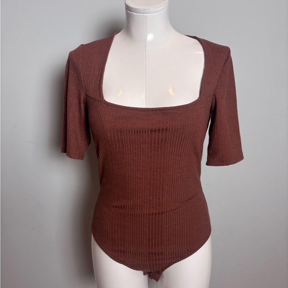 Lulu's Chocolate brown short sleeve Bodysuit